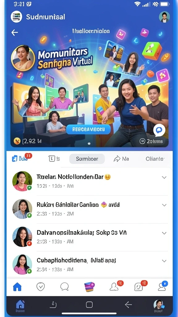 Tampilan awal yang menarik dan penuh warna.