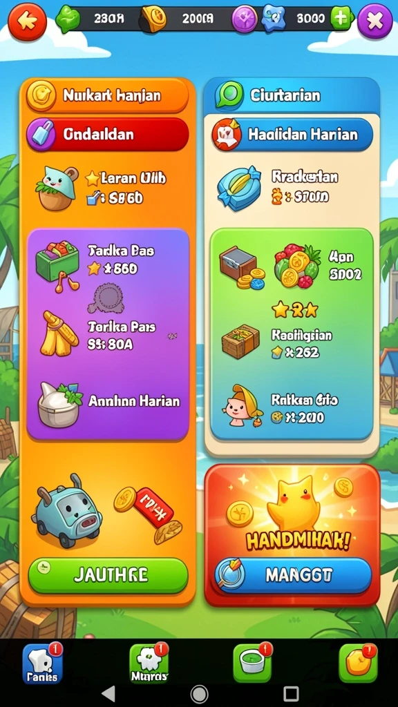 GIM777 menampilkan menu level yang beragam dan menarik.