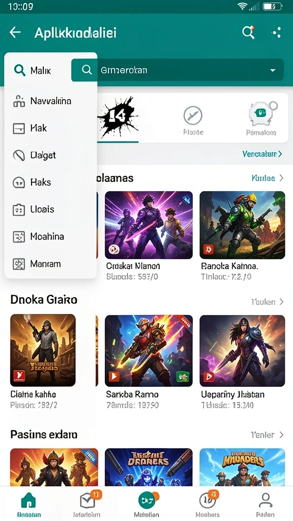 Screenshot menampilkan pilihan mesin slot yang beragam.